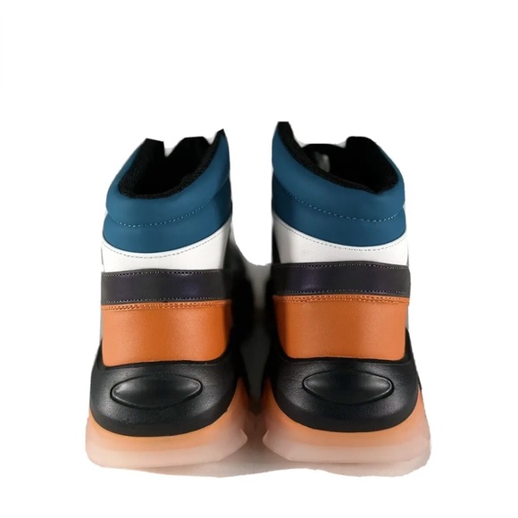 Mazino Wonderstone Fashion Chunky Sneaker High-Top Olive Orange Men's Athleisure - Picture 3 of 6